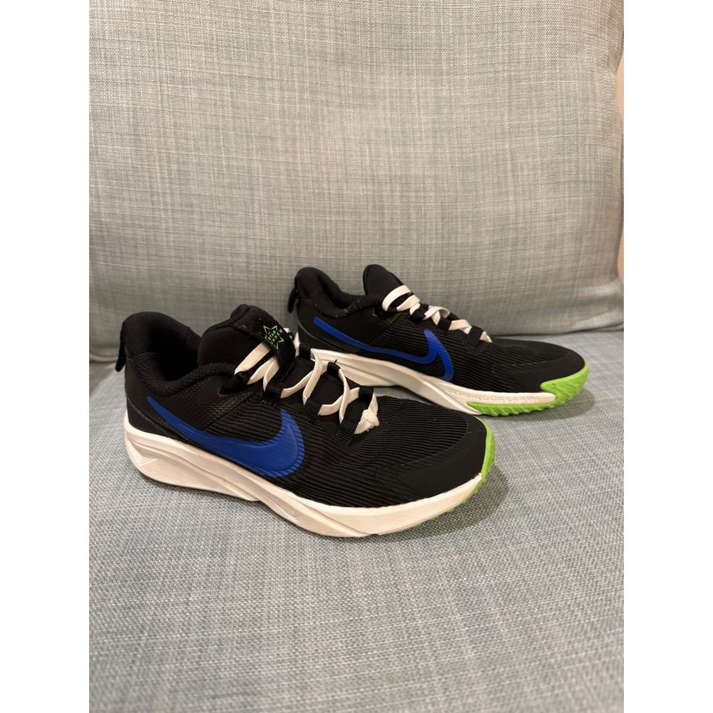 Nike Star Runner 4 Kids Black Blue Green Running Shoes DX7614-004 Size 1Y